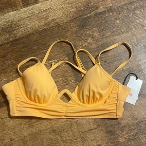 Shade & Shore bright neon orange bikini top NWT